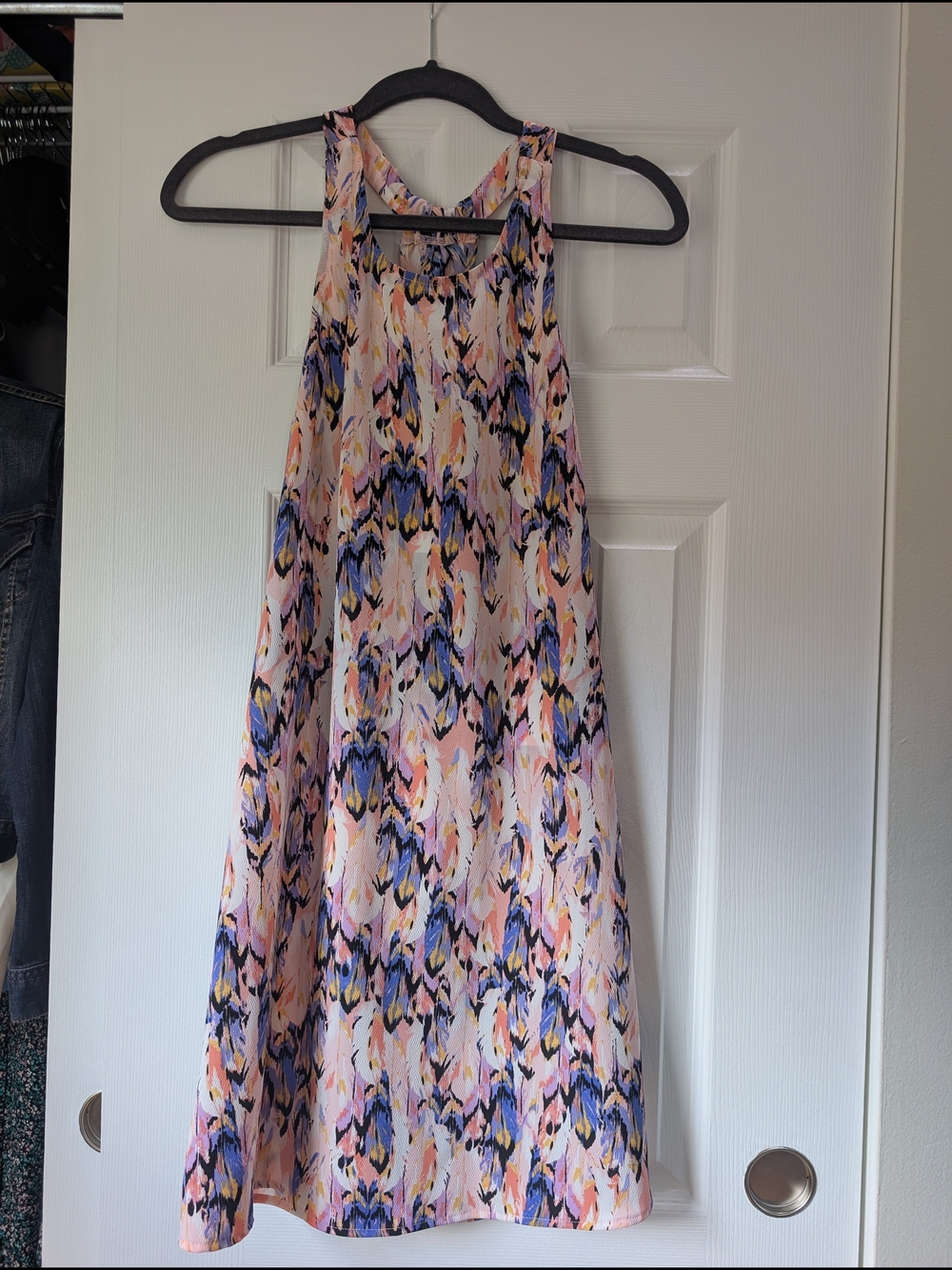 Charles Henry- Pink & Blue Abstract Dress